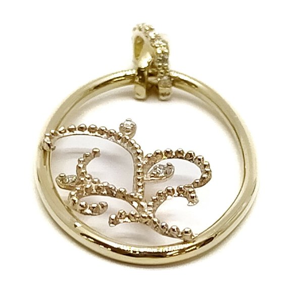 Jewelry Pendant Head Diamond 0.05ct Yellow Gold - Picture 4 of 10